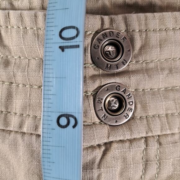 Gander Mountain Capri Cargo Pants Womens 12 Beige 100% Cotton Ripstop Wide Leg - Picture 12 of 15